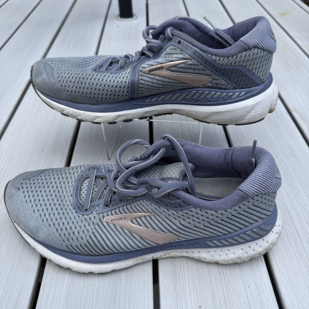 Brooks Adrenaline GTS 20 Grey Lavender Running Shoes 9.5 B 1202961B073